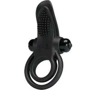 PRETTY LOVE - ANEL VIBRATÃRIO DUPLO + ESTIMULADOR DE CLITÃRIS 10 VIBRAÃÃES PRETO